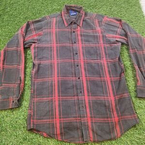 Vintage 00s Made In Canada Denver Hayes Plaid Button-Down Shirt Baggy Rare Retro